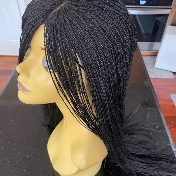 30 inch Hand Braided Micro Twist Lace Front Braided Wig in Black  READY TO SHIP - Picture 5 of 14